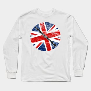 Clarinet UK Flag Britain Clarinetist British Musician Long Sleeve T-Shirt